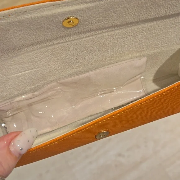 Tory Burch Burnt Orange Reader's Case with Cloth - Picture 2 of 5